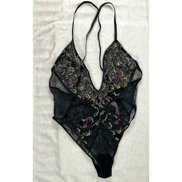 NWT Savage X Fenty Butterfly Wings‎ Lace & Mesh Teddy Purple Heat Size Large - Picture 2 of 9